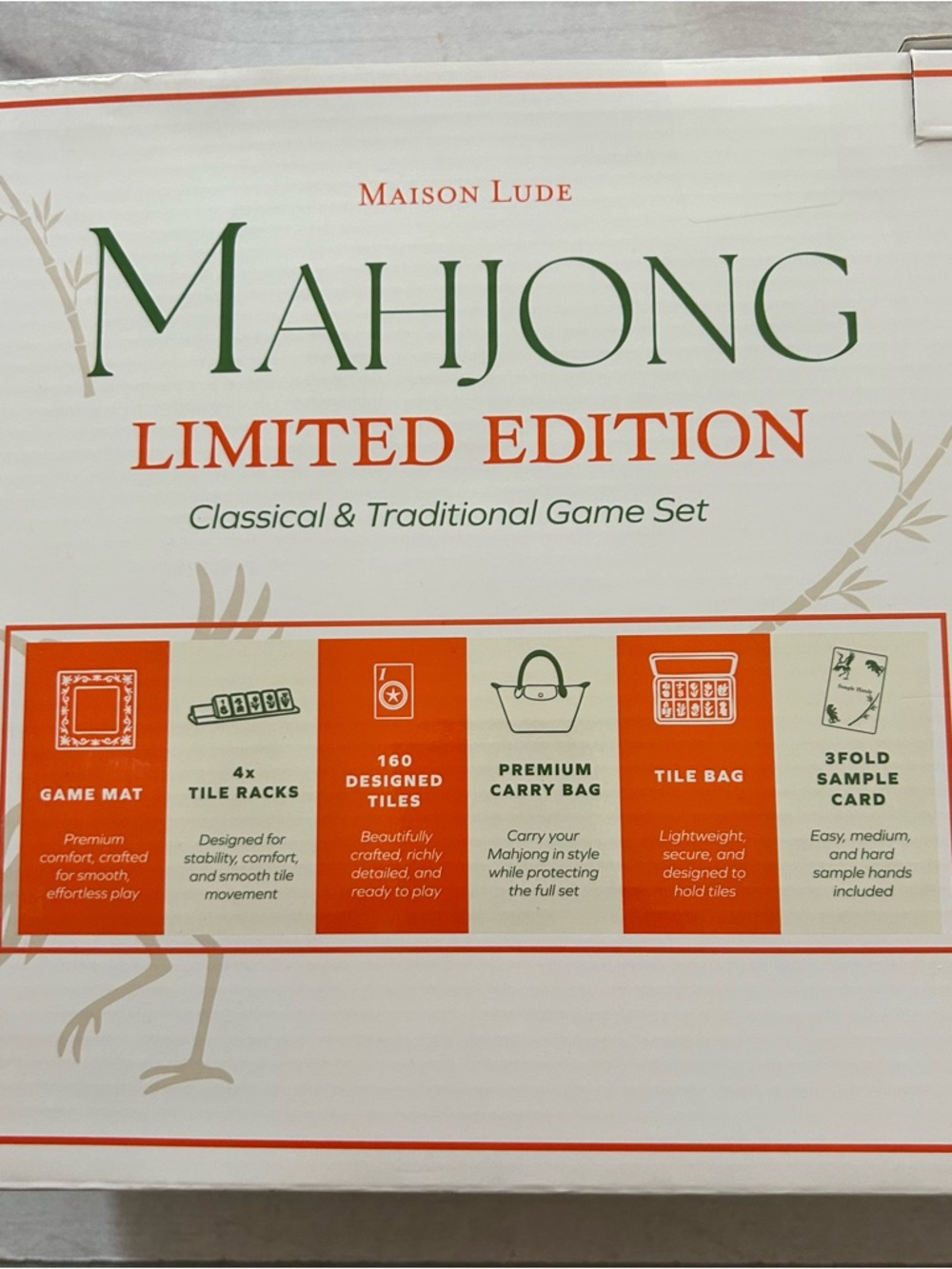NIB Mahjong Limited Edition Game Set Game Mat, Carry Bag, Tiles & Bag, 4 Racks - Picture 3 of 11